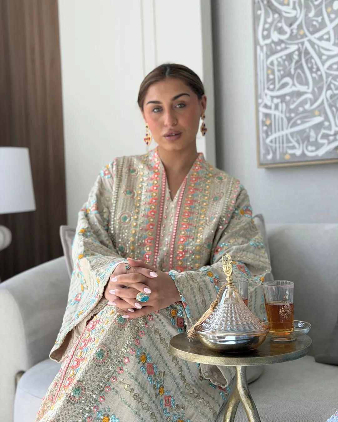 Hanoof Abaya  beige
