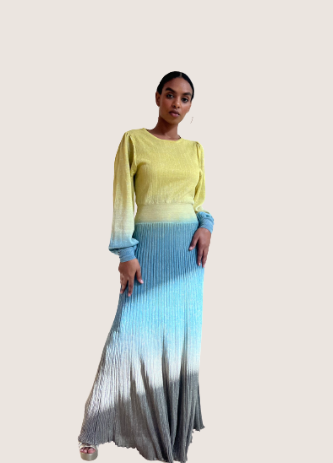 Multi color Knit Maxi Dress