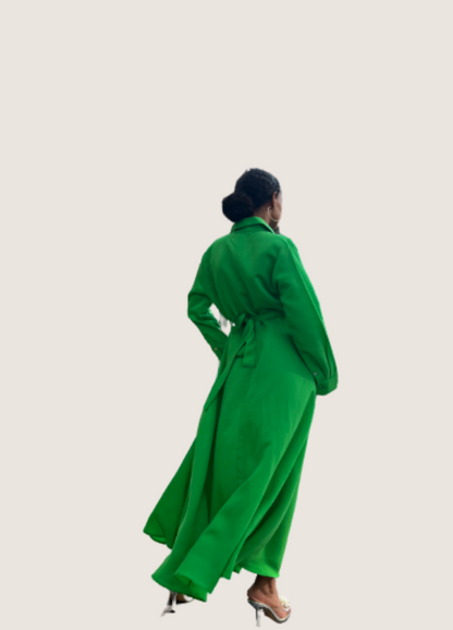 Belted Green Dress