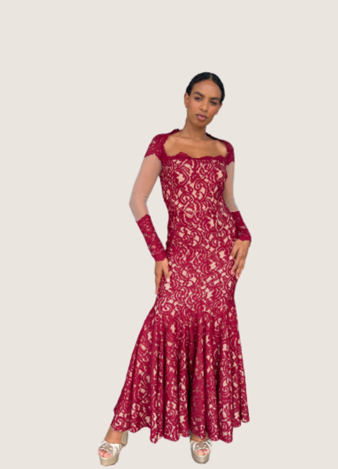 Lace Scalloped Dress