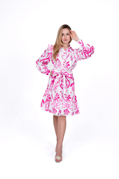Pink Blouse & Skirt Set